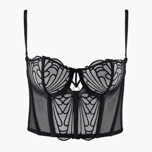 NWT Aubade L’Indomptable black bustier, size 36C
